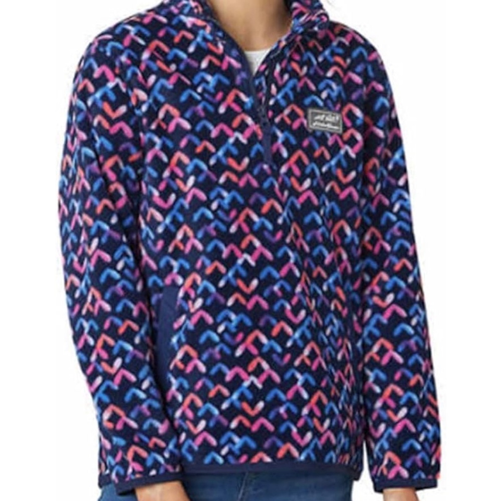 NWT! EDDIE BAUER KIDS QUEST FLEECE JACKET, L 14/16, 1/4-ZIP, BLUE